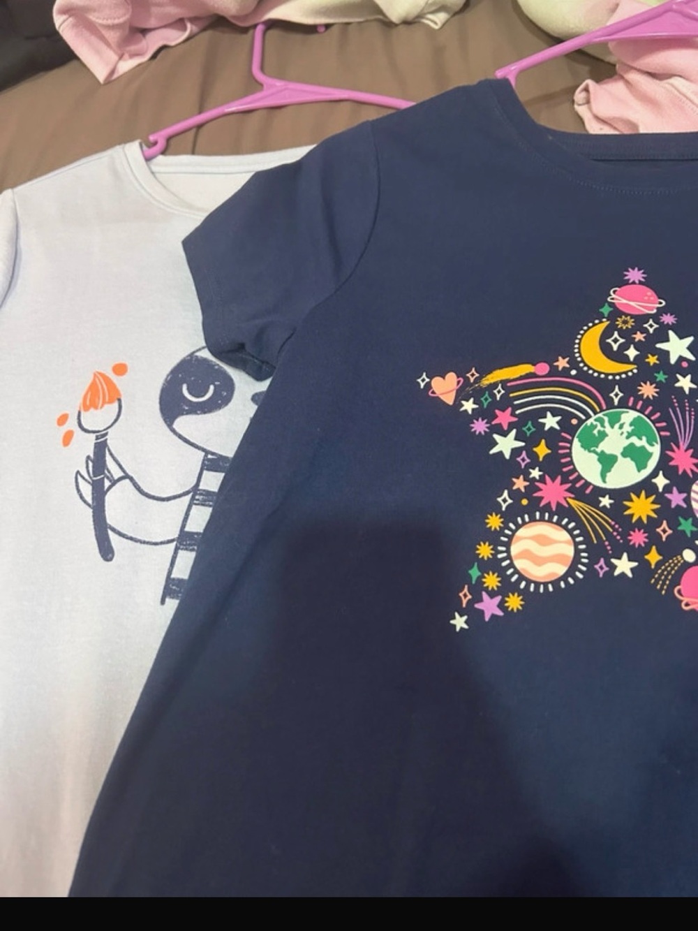Girls bundle of 2 Navy Starry Space Graphic Tee